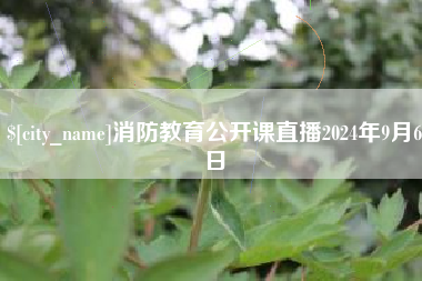 庆阳消防教育公开课直播2024年9月6日