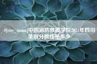 庆阳中国消防救援学院2021年四川录取分数线是多少