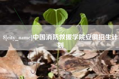 庆阳中国消防救援学院安徽招生计划