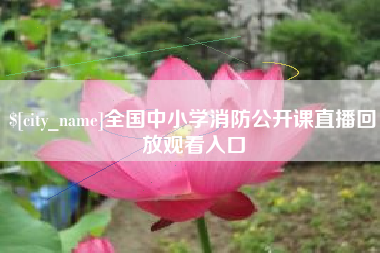 庆阳全国中小学消防公开课直播回放观看入口