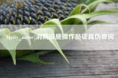 庆阳消防设施操作员证真伪查询