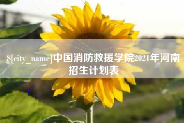 庆阳中国消防救援学院2021年河南招生计划表