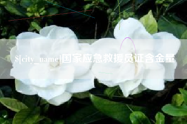 庆阳国家应急救援员证含金量