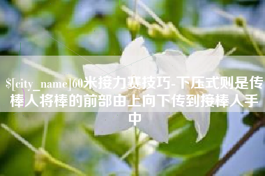 庆阳60米接力赛技巧-下压式则是传棒人将棒的前部由上向下传到接棒人手中