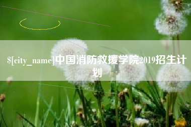 庆阳中国消防救援学院2019招生计划