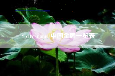 庆阳中国金牌一览表